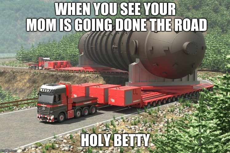 WHEN YOU SEE YOUR MOM IS GOING DONE THE ROAD; HOLY BETTY | image tagged in yourmom | made w/ Imgflip meme maker