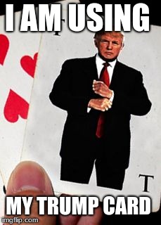 Donald trump card | I AM USING; MY TRUMP CARD | image tagged in donald trump card | made w/ Imgflip meme maker