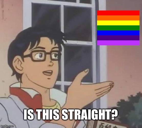 Is This A Pigeon | IS THIS STRAIGHT? | image tagged in memes,is this a pigeon | made w/ Imgflip meme maker