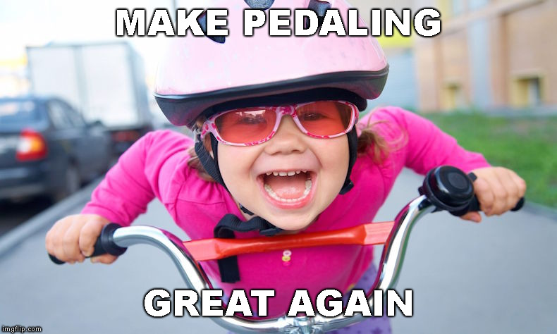 New Template: Bicycle Girl | MAKE PEDALING; GREAT AGAIN | image tagged in bicycle girl,new template,memes | made w/ Imgflip meme maker
