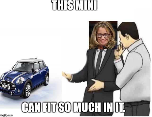 Christine Blasey Ford | THIS MINI; CAN FIT SO MUCH IN IT. | image tagged in lying,cuck,deep state,maga,sociopath,feminazi | made w/ Imgflip meme maker