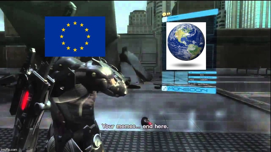 Europe ending memes | image tagged in your memes end here,metal gear,raiden | made w/ Imgflip meme maker