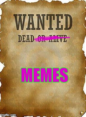 wanted dead or alive | MEMES | image tagged in wanted dead or alive | made w/ Imgflip meme maker