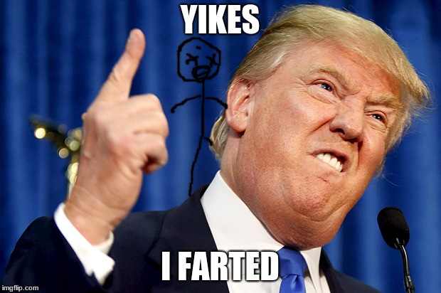 Donald Trump | YIKES; I FARTED | image tagged in donald trump | made w/ Imgflip meme maker