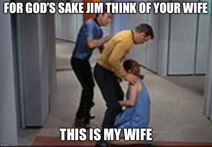 Job promotion | FOR GOD’S SAKE JIM THINK OF YOUR WIFE THIS IS MY WIFE | image tagged in job promotion | made w/ Imgflip meme maker