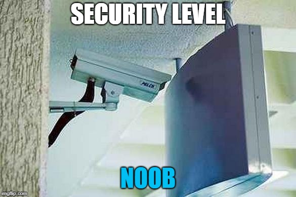 The security company is doing "great" (Bad construction week 1-7 October, a DrSarcasm event) | SECURITY LEVEL; NOOB | image tagged in memes,bad construction week | made w/ Imgflip meme maker