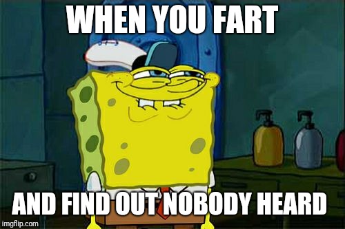 Don't You Squidward Meme | WHEN YOU FART; AND FIND OUT NOBODY HEARD | image tagged in memes,dont you squidward | made w/ Imgflip meme maker