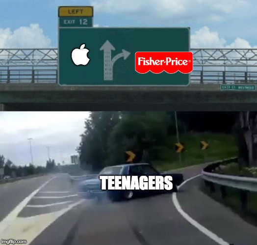 Left Exit 12 Off Ramp Meme | ; TEENAGERS | image tagged in memes,left exit 12 off ramp | made w/ Imgflip meme maker