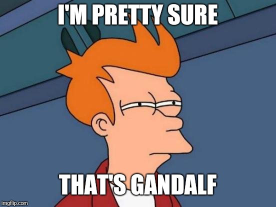 Futurama Fry Meme | I'M PRETTY SURE THAT'S GANDALF | image tagged in memes,futurama fry | made w/ Imgflip meme maker