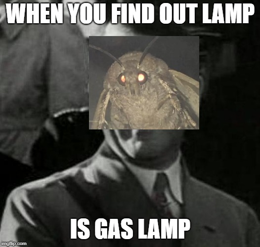 Hitler laugh  | WHEN YOU FIND OUT LAMP IS GAS LAMP | image tagged in hitler laugh | made w/ Imgflip meme maker