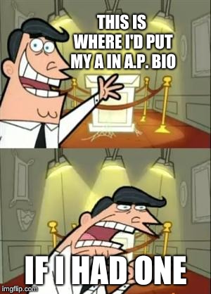 This Is Where I'd Put My Trophy If I Had One | THIS IS WHERE I'D PUT MY A IN A.P. BIO; IF I HAD ONE | image tagged in memes,this is where i'd put my trophy if i had one,ap bio | made w/ Imgflip meme maker