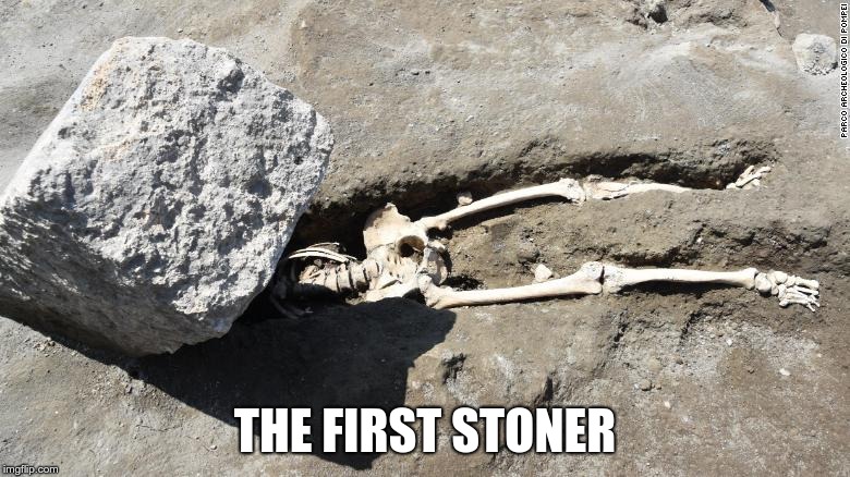 THE FIRST STONER | image tagged in stoned skeleton | made w/ Imgflip meme maker