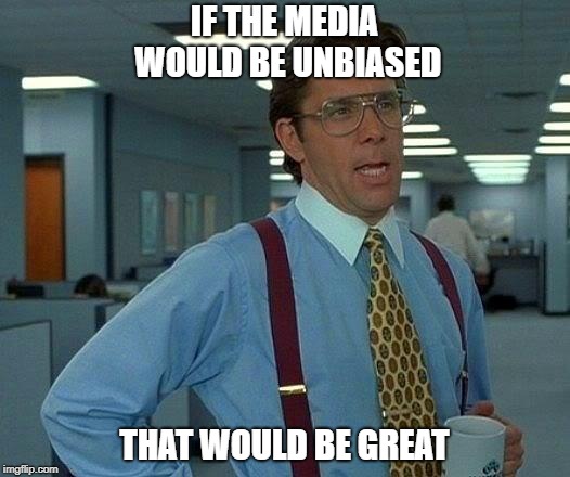 That Would Be Great | IF THE MEDIA WOULD BE UNBIASED; THAT WOULD BE GREAT | image tagged in memes,that would be great | made w/ Imgflip meme maker