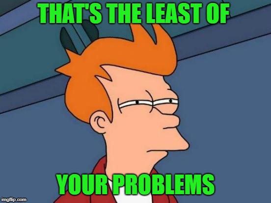 Futurama Fry Meme | THAT'S THE LEAST OF YOUR PROBLEMS | image tagged in memes,futurama fry | made w/ Imgflip meme maker