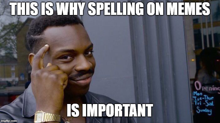 Roll Safe Think About It Meme | THIS IS WHY SPELLING ON MEMES IS IMPORTANT | image tagged in memes,roll safe think about it | made w/ Imgflip meme maker