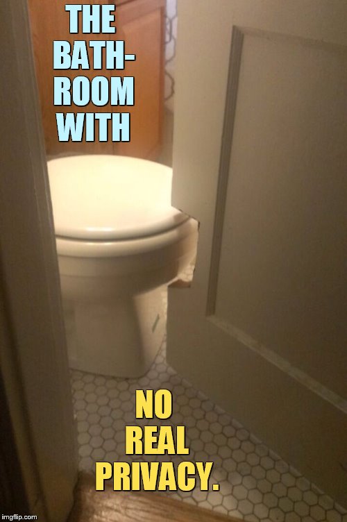Bad Construction Week Oct 1-7 a DrSarcasm event | THE BATH- ROOM WITH; NO REAL PRIVACY. | image tagged in memes,bad construction week,bathroom,no,real,privacy | made w/ Imgflip meme maker