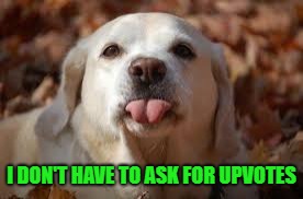 I DON'T HAVE TO ASK FOR UPVOTES | made w/ Imgflip meme maker
