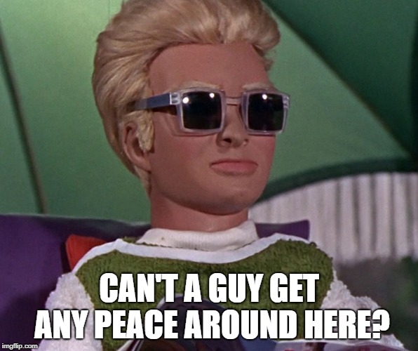 CAN'T A GUY GET ANY PEACE AROUND HERE? | image tagged in can't get any peace | made w/ Imgflip meme maker