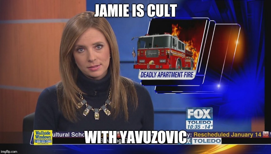 Fake Fox News | JAMIE IS CULT; WITH YAVUZOVIC | image tagged in fake fox news | made w/ Imgflip meme maker
