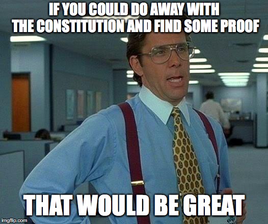 That Would Be Great Meme | IF YOU COULD DO AWAY WITH THE CONSTITUTION AND FIND SOME PROOF THAT WOULD BE GREAT | image tagged in memes,that would be great | made w/ Imgflip meme maker
