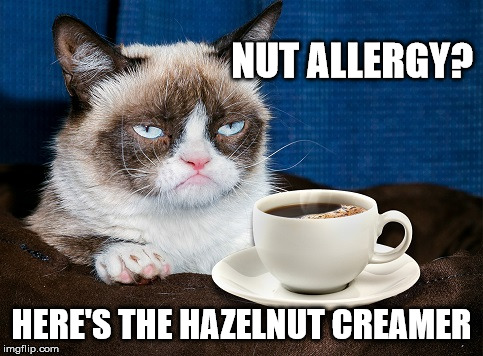 NUT ALLERGY? HERE'S THE HAZELNUT CREAMER | made w/ Imgflip meme maker