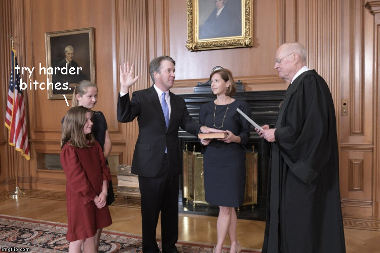 So help him God | b; try harder   itches. \ | image tagged in memes,brett kavanaugh,oath,supreme court nomination | made w/ Imgflip meme maker