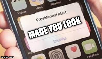 Presidential Alert Meme | MADE YOU LOOK | image tagged in presidential alert | made w/ Imgflip meme maker
