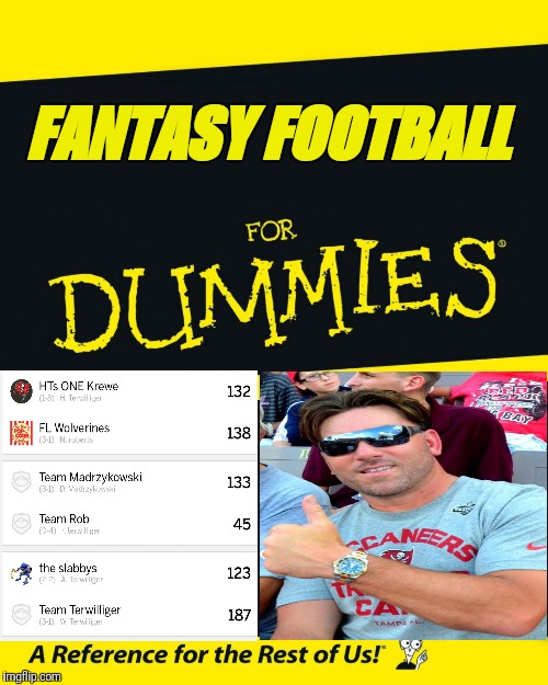 For Dummies | FANTASY
FOOTBALL | image tagged in for dummies | made w/ Imgflip meme maker
