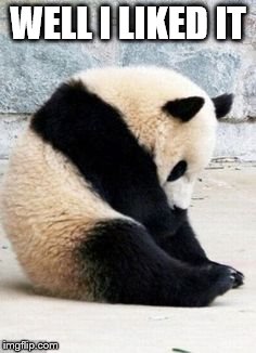 Sad Panda | WELL I LIKED IT | image tagged in sad panda | made w/ Imgflip meme maker