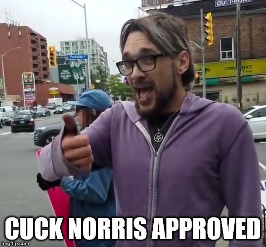 Cuck Norris Approved! | CUCK NORRIS APPROVED | image tagged in jordan hunt,cuck,approves,roundhouse kick chuck norris,thumbs up | made w/ Imgflip meme maker