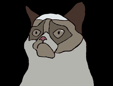 High Quality Cartoon grumpy cat Blank Meme Template
