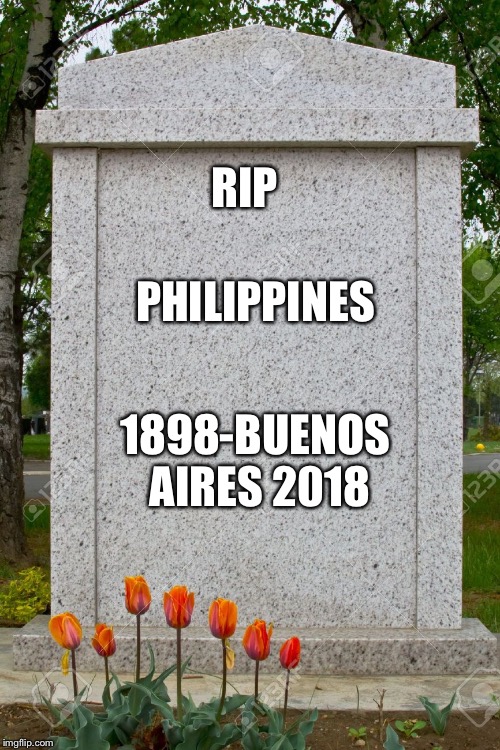 blank gravestone | PHILIPPINES; RIP; 1898-BUENOS AIRES 2018 | image tagged in blank gravestone,philippines,youth,olympics,2018 | made w/ Imgflip meme maker