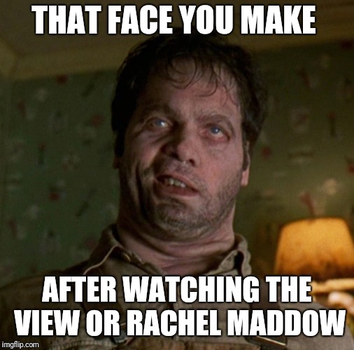MIB MOSTER | THAT FACE YOU MAKE; AFTER WATCHING THE VIEW OR RACHEL MADDOW | image tagged in mib moster | made w/ Imgflip meme maker