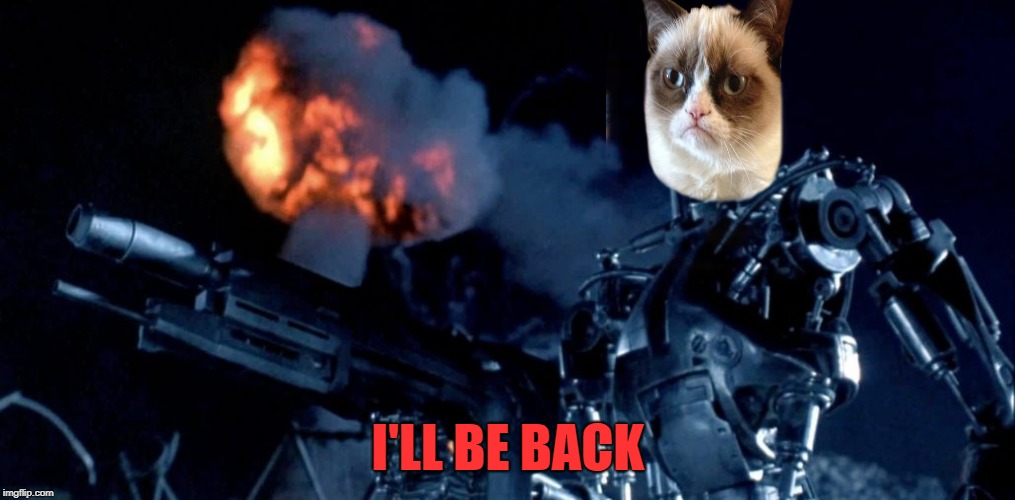 terminator_endoskell | I'LL BE BACK | image tagged in terminator_endoskell | made w/ Imgflip meme maker