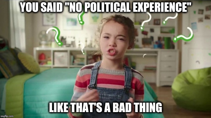 That's why Trump won | YOU SAID "NO POLITICAL EXPERIENCE"; LIKE THAT'S A BAD THING | image tagged in what does mueller do,quality,results,what happened,politicians suck | made w/ Imgflip meme maker