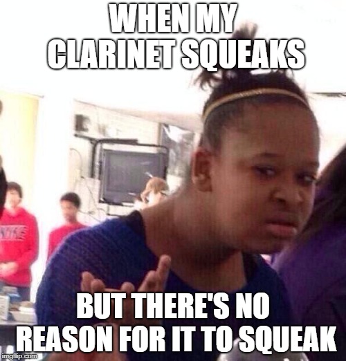 Black Girl Wat | WHEN MY CLARINET SQUEAKS; BUT THERE'S NO REASON FOR IT TO SQUEAK | image tagged in memes,black girl wat | made w/ Imgflip meme maker
