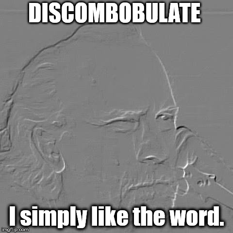discombobulate | DISCOMBOBULATE; I simply like the word. | image tagged in confused | made w/ Imgflip meme maker