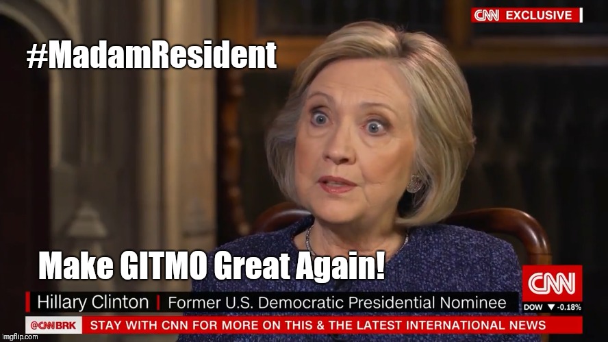 Christiane Amanpour- CNN Exclusive: Hillary Clinton on Civility #MadamResident #MakeGITMOGreatAgain! #FeedTheGITMO | #MadamResident; Make GITMO Great Again! | image tagged in cnn fake news,hillary clinton,civilization,guantanamo,maga,funny memes | made w/ Imgflip meme maker