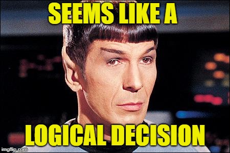Condescending Spock | SEEMS LIKE A LOGICAL DECISION | image tagged in condescending spock | made w/ Imgflip meme maker