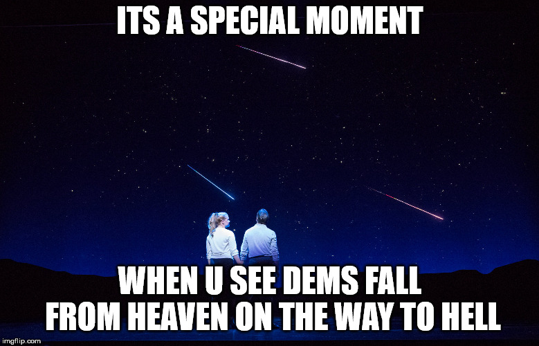 ITS A SPECIAL MOMENT; WHEN U SEE DEMS FALL FROM HEAVEN ON THE WAY TO HELL | made w/ Imgflip meme maker