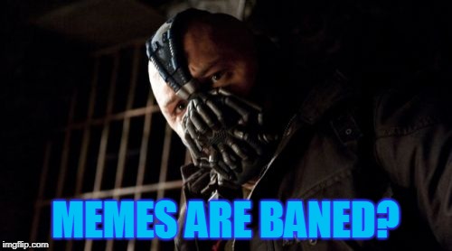 Permission Bane Meme | MEMES ARE BANED? | image tagged in memes,permission bane | made w/ Imgflip meme maker