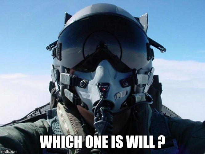 Fighter Pilot | WHICH ONE IS WILL ? | image tagged in fighter pilot | made w/ Imgflip meme maker
