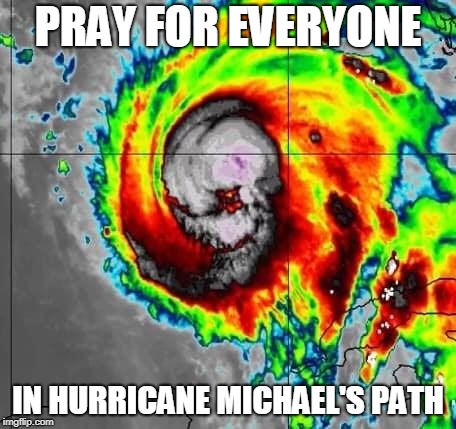 Someone Caught This Wicked Halloween Face In Michael A Few Days Back. The Only Thing Cool About This Nightmare. | PRAY FOR EVERYONE; IN HURRICANE MICHAEL'S PATH | image tagged in memes,hurricane michael,michael,hurricane,hurricanes,halloween | made w/ Imgflip meme maker