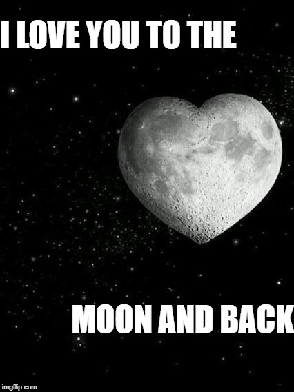 I Love You To The Moon And Back | I LOVE YOU TO THE; MOON AND BACK | image tagged in i love you to the moon and back | made w/ Imgflip meme maker