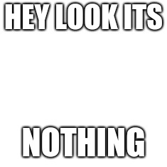HEY LOOK | HEY LOOK ITS; NOTHING | image tagged in nothing | made w/ Imgflip meme maker