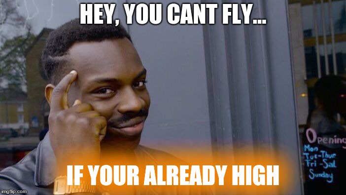 Roll Safe Think About It Meme | HEY, YOU CANT FLY... IF YOUR ALREADY HIGH | image tagged in memes,roll safe think about it | made w/ Imgflip meme maker