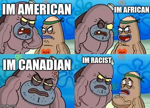 How Tough Are You Meme | IM AFRICAN; IM AMERICAN; IM RACIST; IM CANADIAN | image tagged in memes,how tough are you | made w/ Imgflip meme maker
