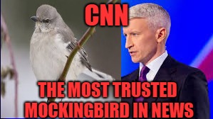 CNN Mockingbird | CNN; THE MOST TRUSTED MOCKINGBIRD IN NEWS | image tagged in cnn,fake news,mockingbird media,anderson cooper | made w/ Imgflip meme maker