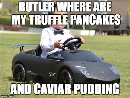 Crypto lambo | BUTLER WHERE ARE MY TRUFFLE PANCAKES; AND CAVIAR PUDDING | image tagged in crypto lambo | made w/ Imgflip meme maker