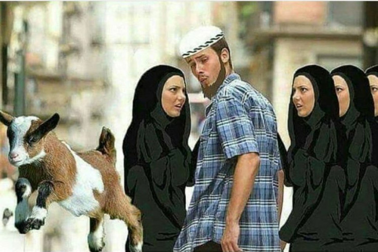 Distracted imam Blank Meme Template
